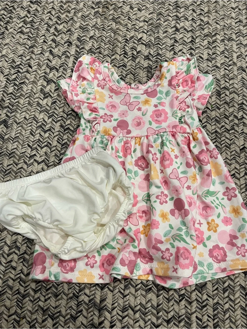 Disney Baby 2 Minnie Dresses with bloomers and one onesie 3 month